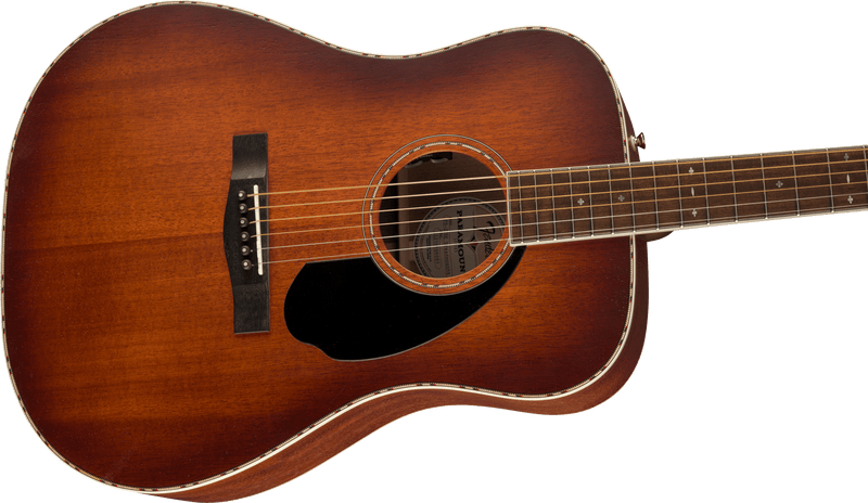 Fender PD-220E Dreadnought All Mahogany Aged Cognac Burst Acoustic Guitar with Case