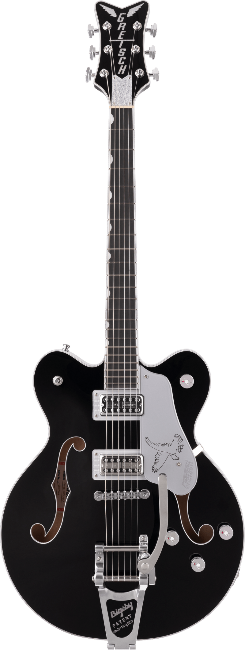 Gretsch G6636TSL Players Edition Silver Falcon Center Block Double-Cut with String-Thru Bigsby Filter’Tron Pickups Black With Case