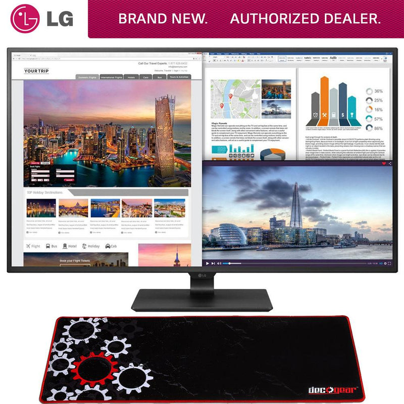 LG 43" 4K UHD IPS LED Monitor 3840 x 2160 16:9 w/ Deco Gear Gaming Mouse Pad