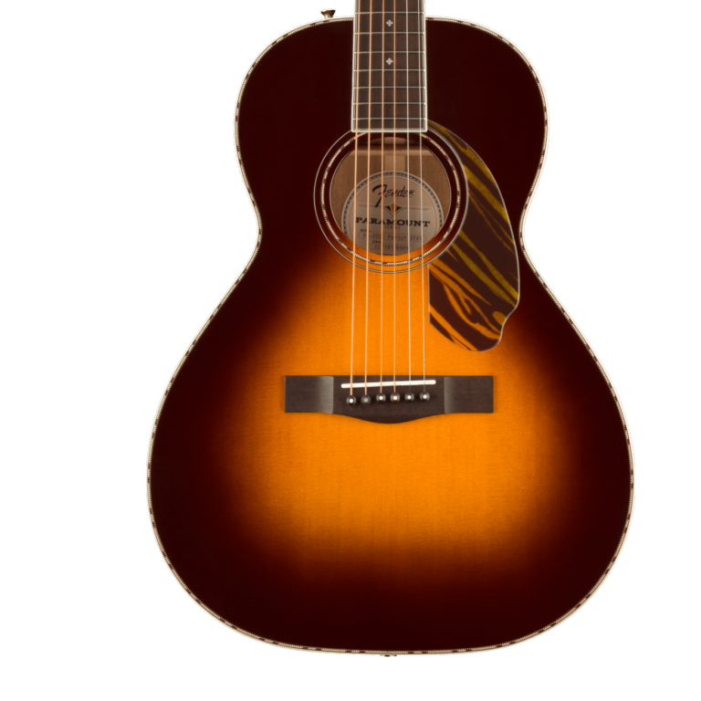 Fender PS-220E Parlor Ovangkol Fingerboard 3-Tone Vintage Sunburst Acoustic Guitar