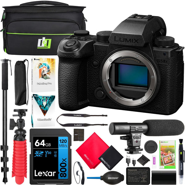 Panasonic LUMIX S5IIX Full Frame Mirrorless Camera Body DC-S5M2XBODY +Accessory Kit Bundle